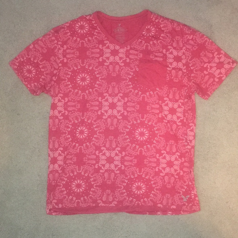 Men’s American Eagle Vintage Red Paisley Shirt Lg
